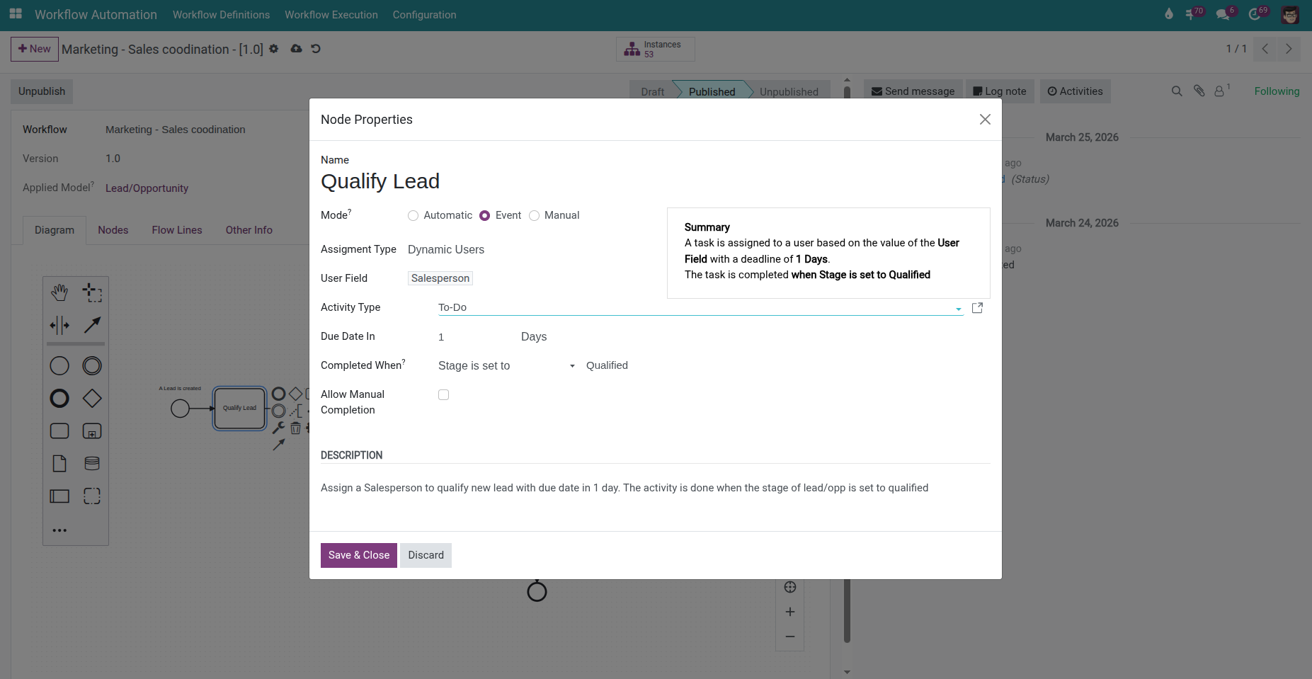 Thiết lập quy tắc workflow