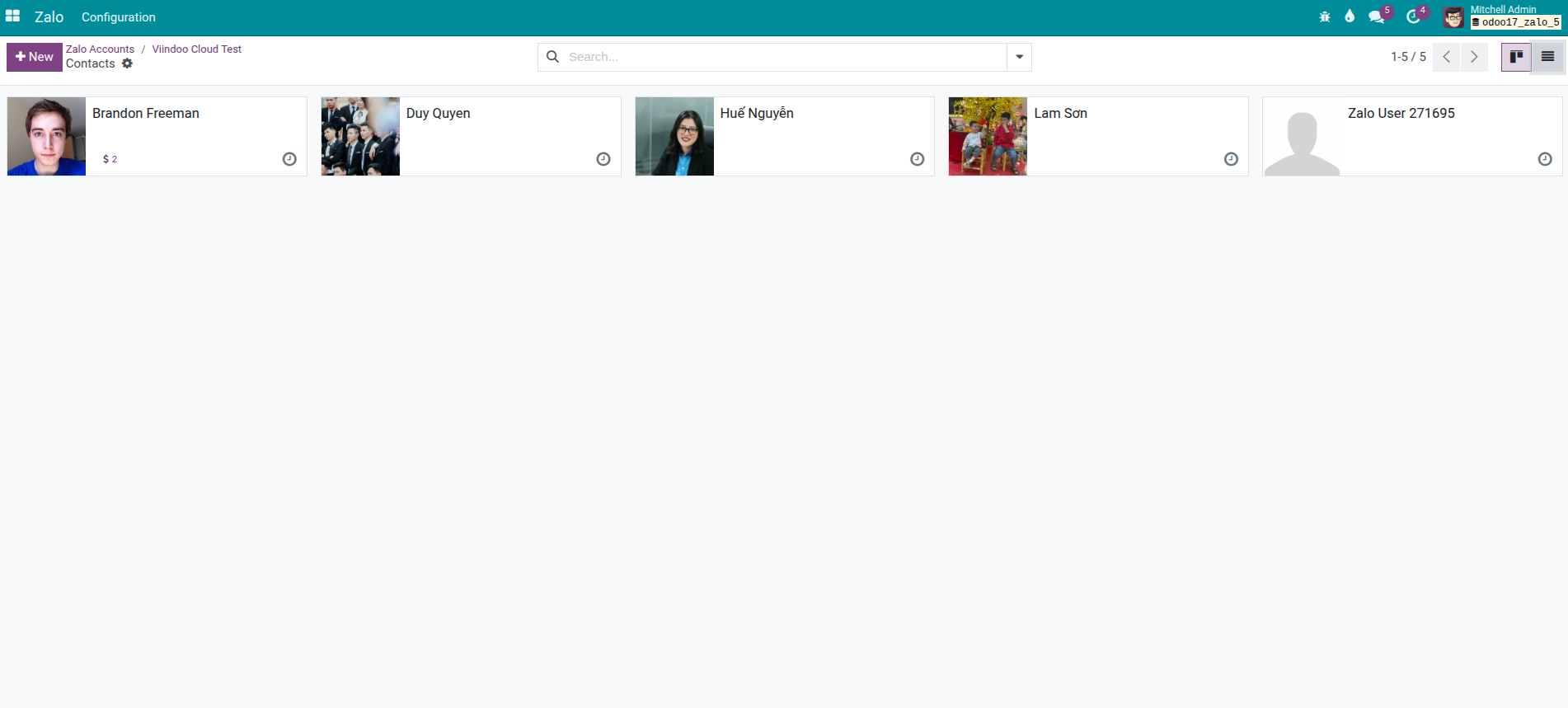 Đồng bộ liên hệ Zalo