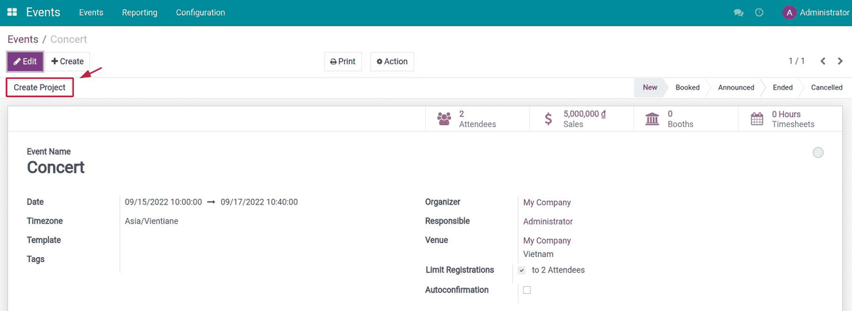 Event Timesheet