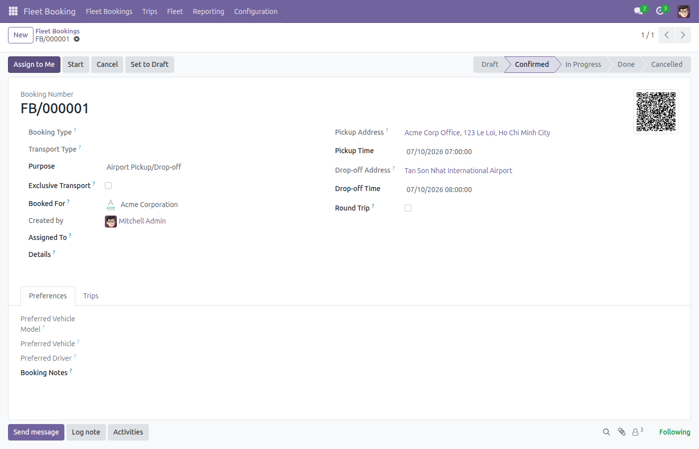 Creating and confirming a VIP airport-pickup booking