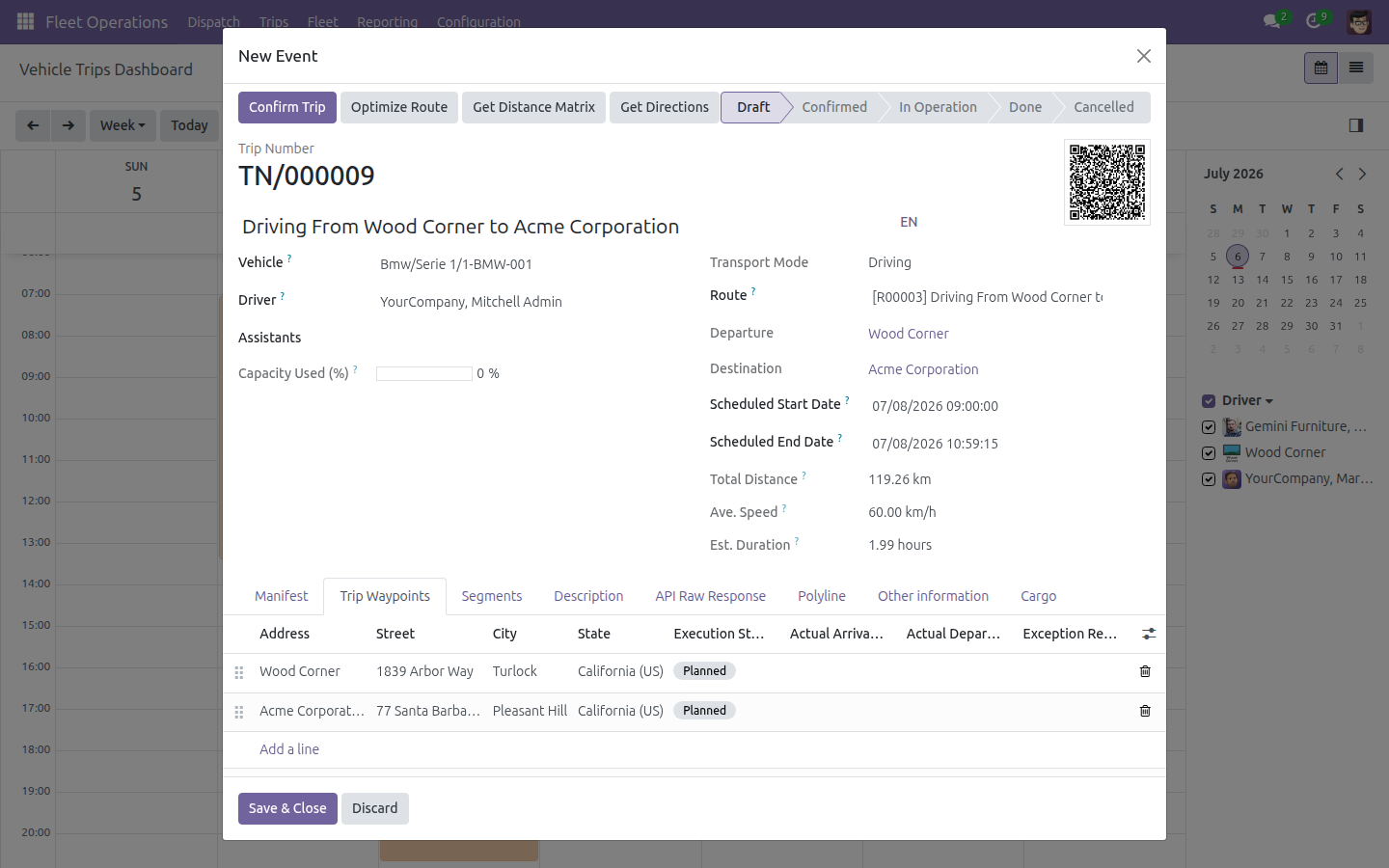 Optimize Route computing per-stop ETA/ETD on a trip