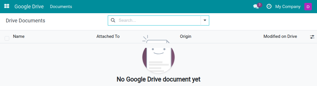 Ứng dụng Google Drive dưới quyền nhân viên thông thường, chỉ hiển thị Documents