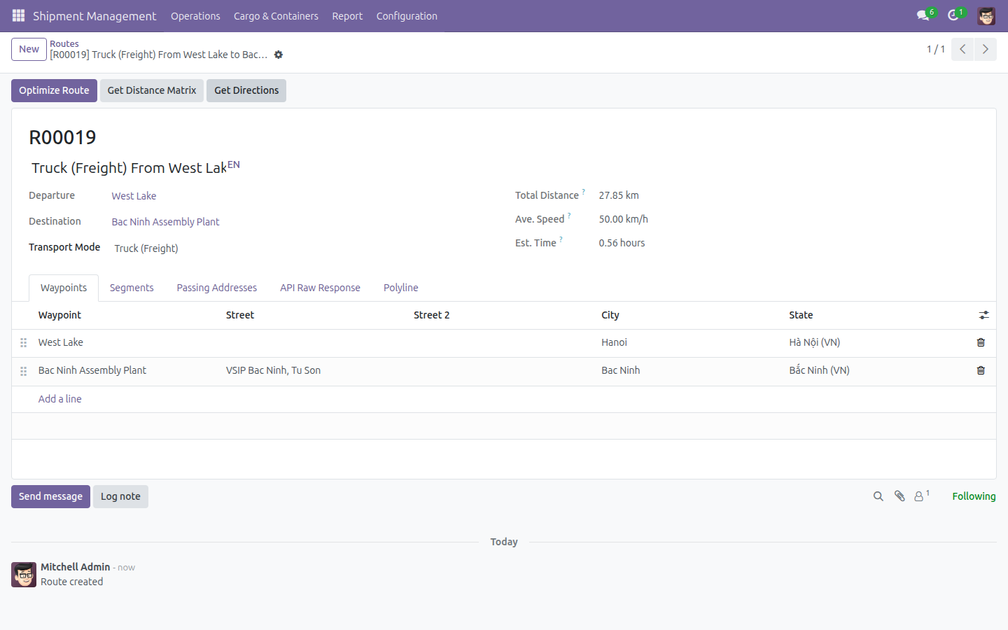 Configure a Predefined Route