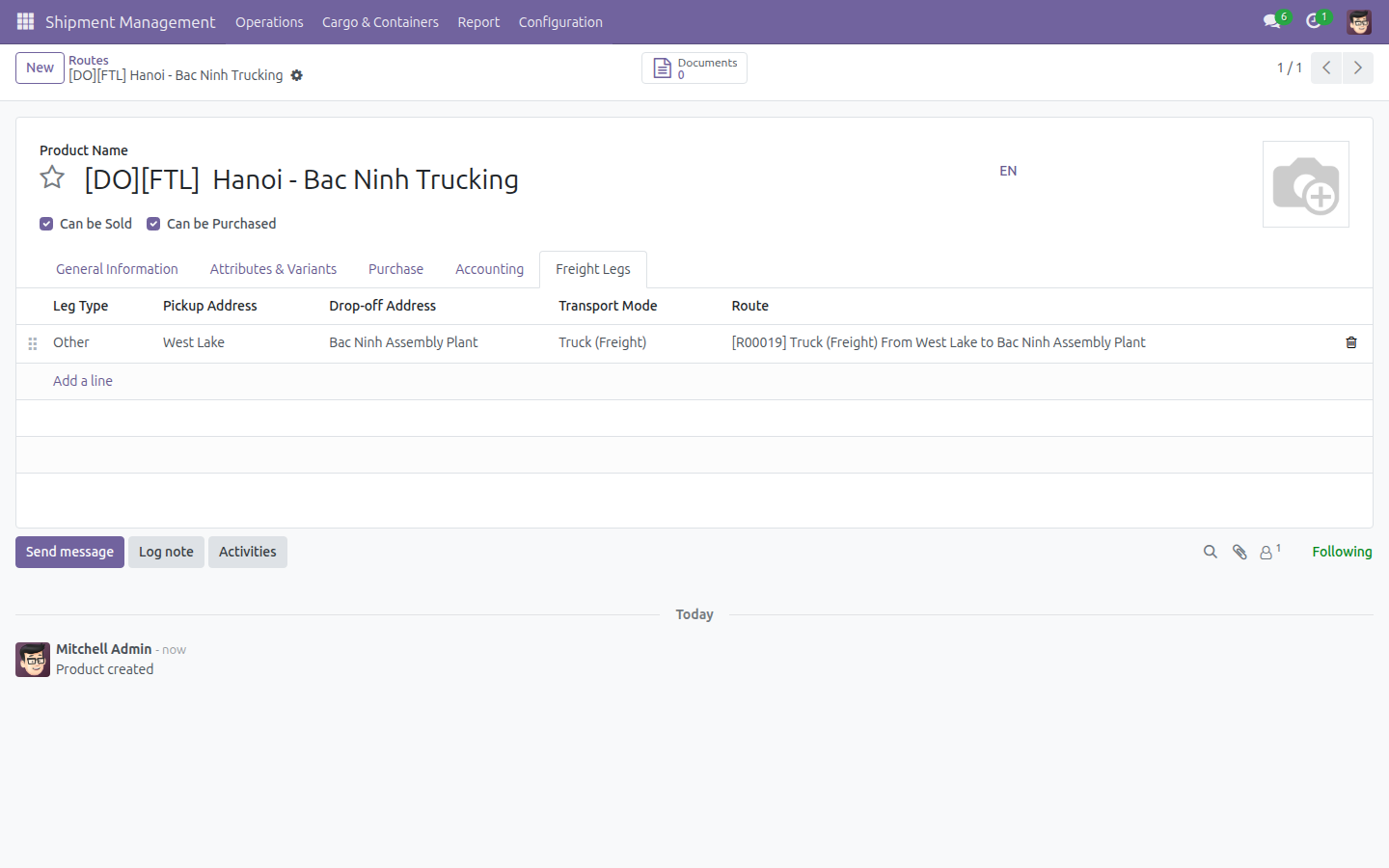 Generate Freight Products from Routes