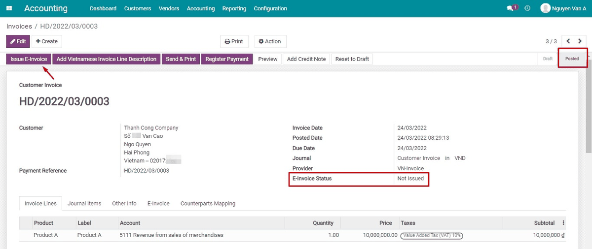 E-Invoice - VNIs VN-Invoice Integrator