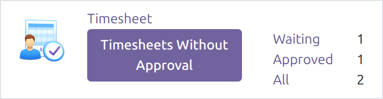 The Timesheet card on the Approval overview