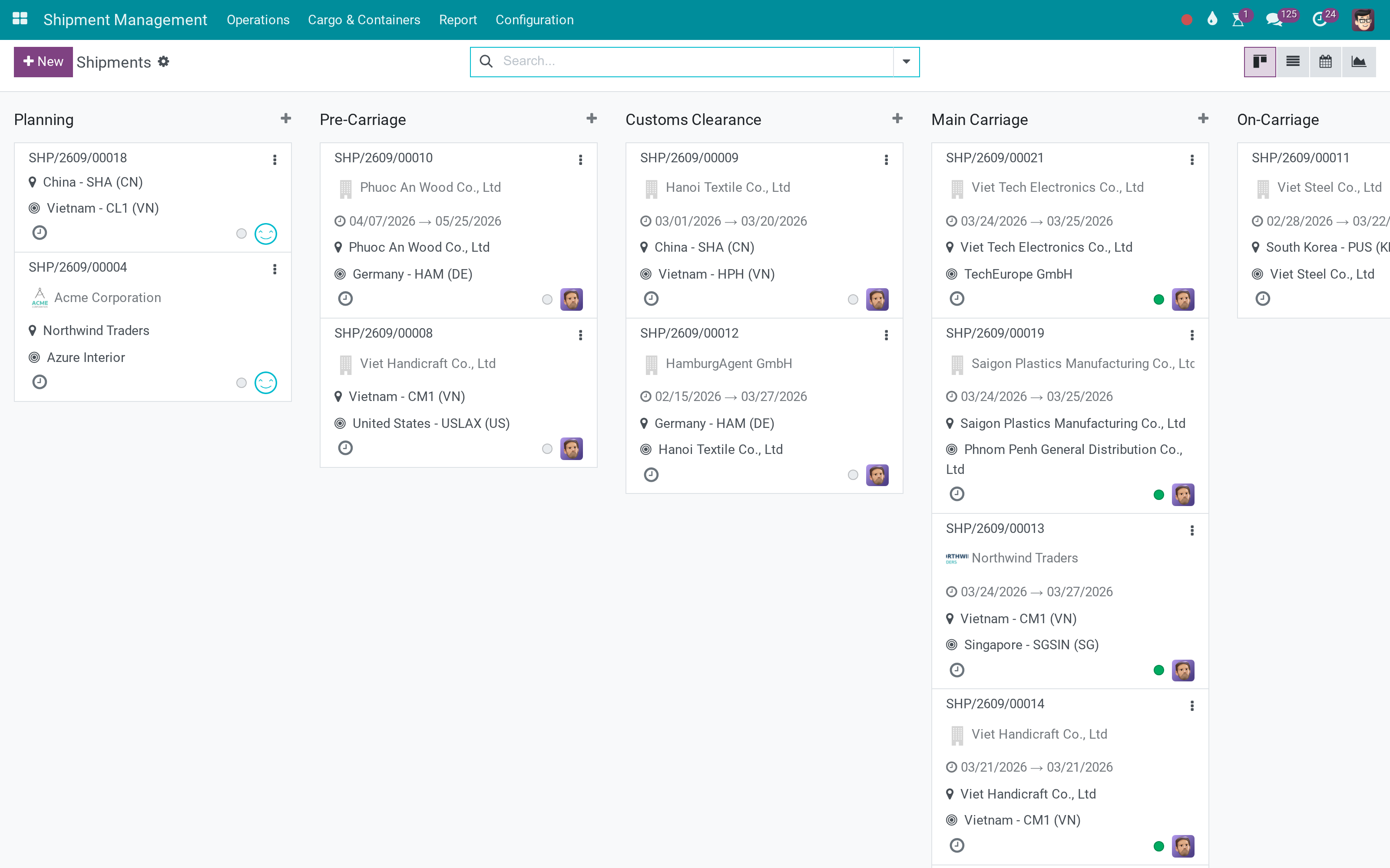 The forwarding desk, in one place instead of six spreadsheets
