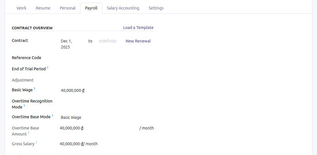 Pick the overtime base of each employee