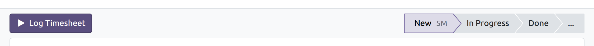 The Log Timesheet button on a task