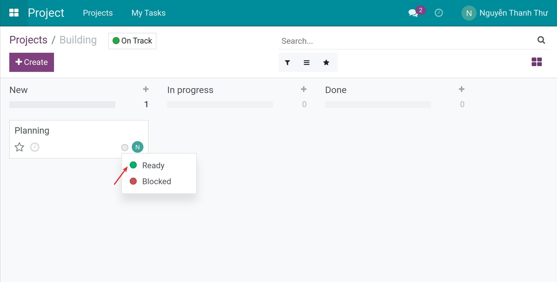 Change the Kanban state of the Task