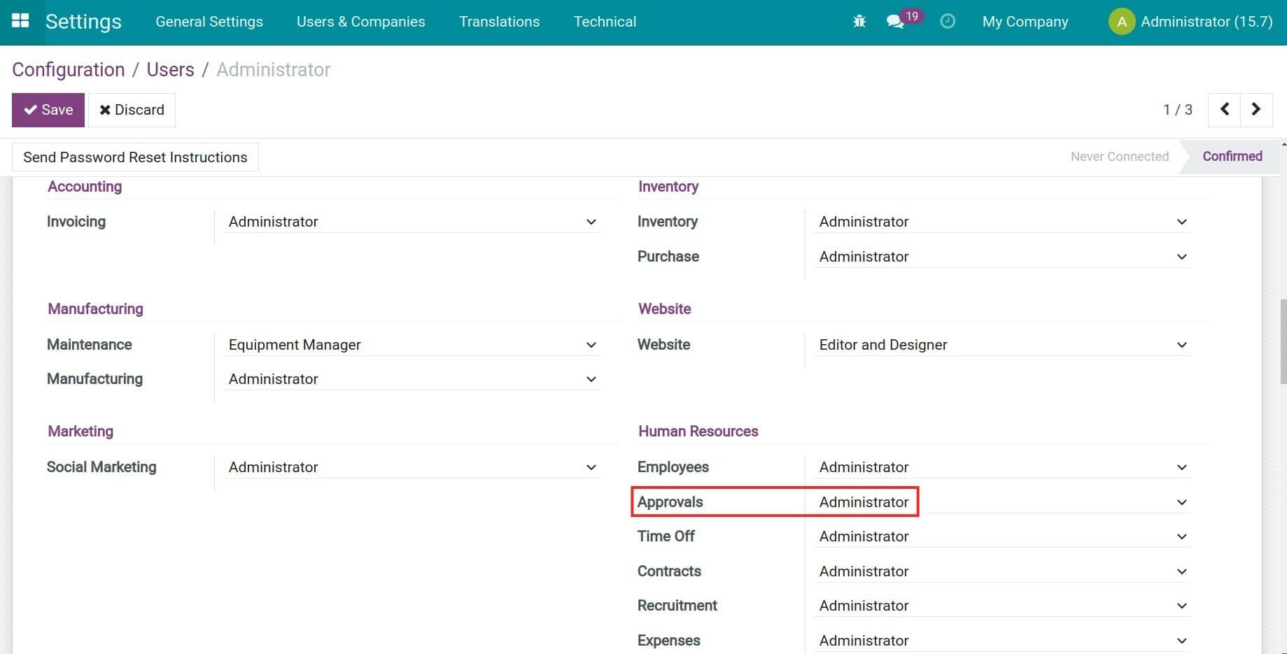 Grant Approval app access rights