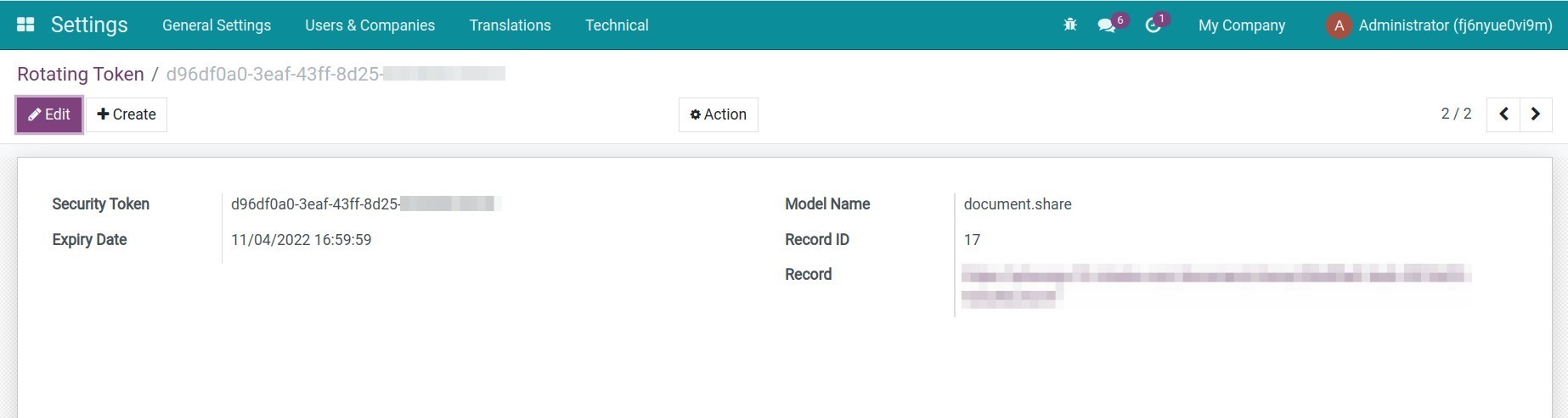 Modify the expiration date of a token