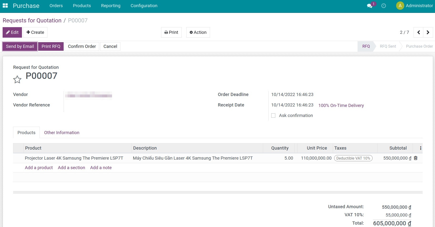 Create a purchase order