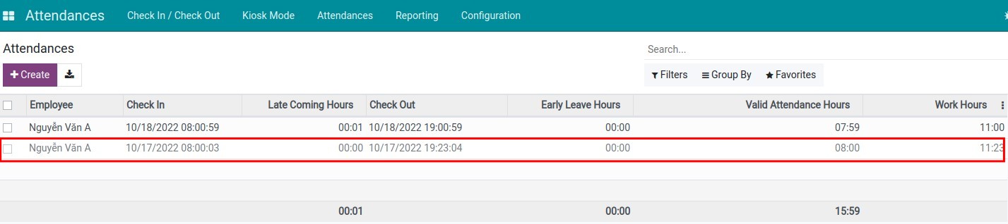 Create attendance data