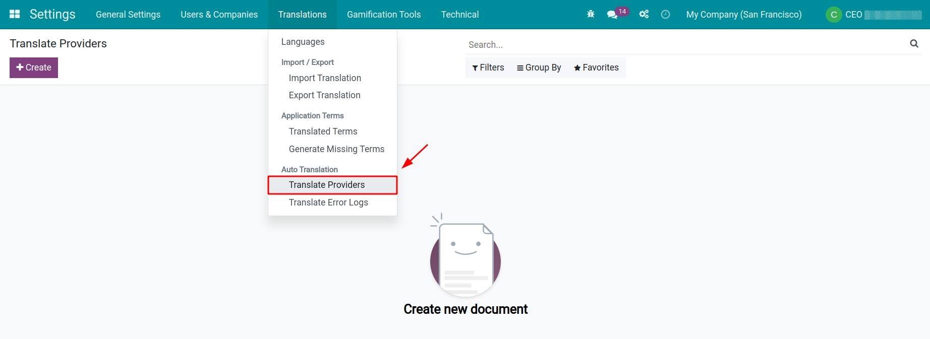 Configure an automatic translation provider