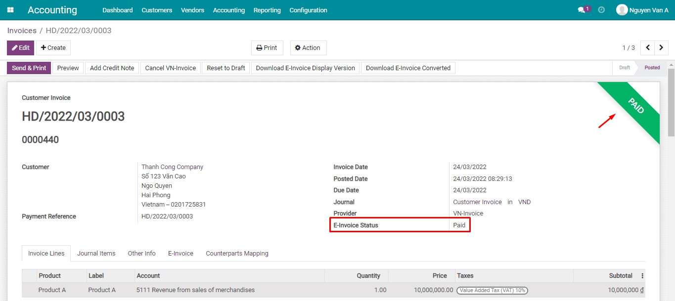 Status update after payment reconciliation
