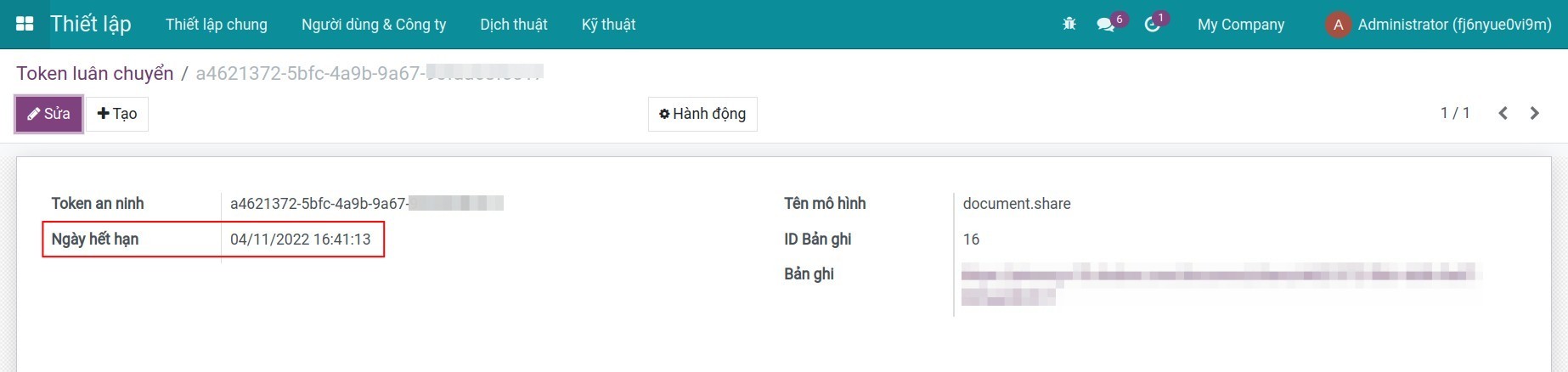 Thay đổi ngày hết hạn