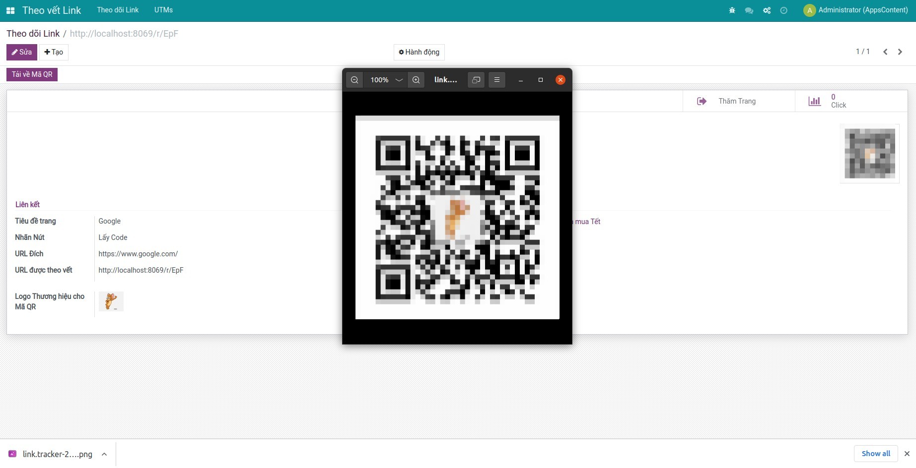 Kết quả mã QR