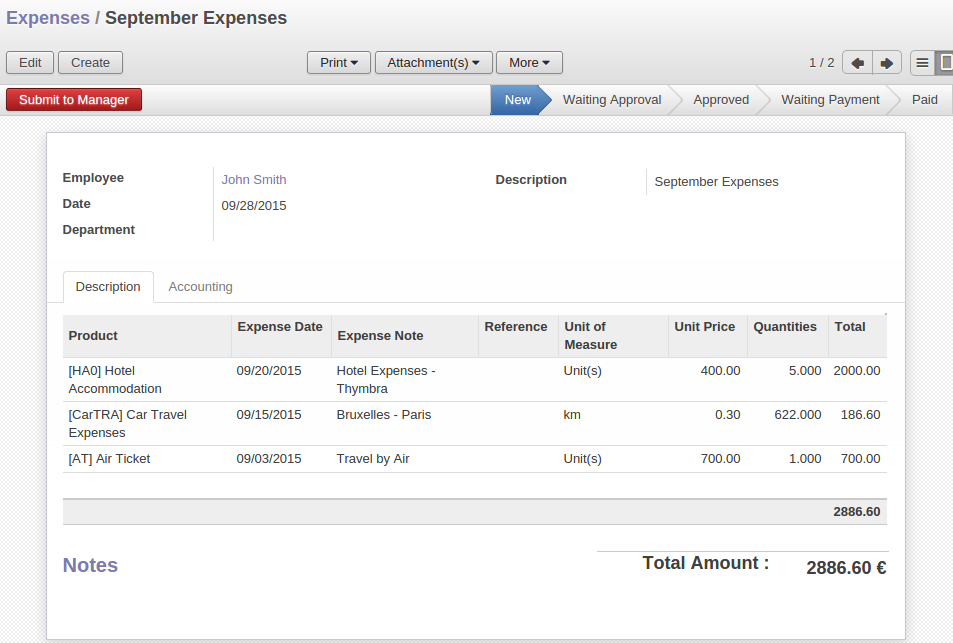 expense form