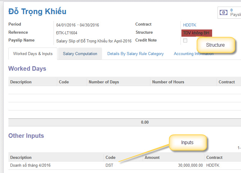 Wrong python code defined for salary rule