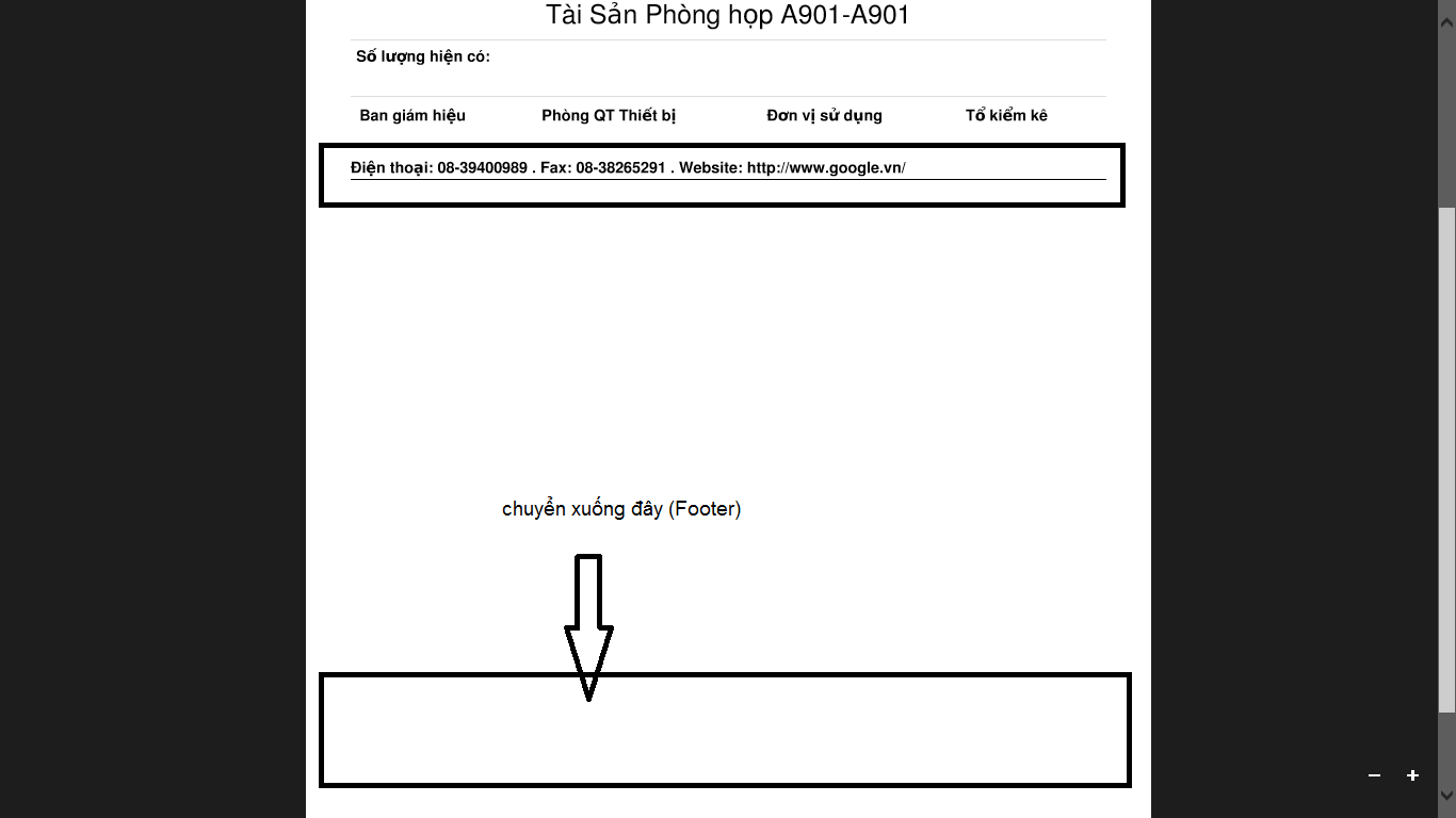 cách tạo Footer cho file PDF