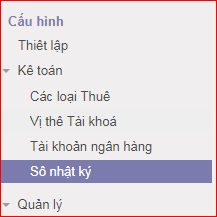 Cấu hình tính năng kế toán trong ERP
