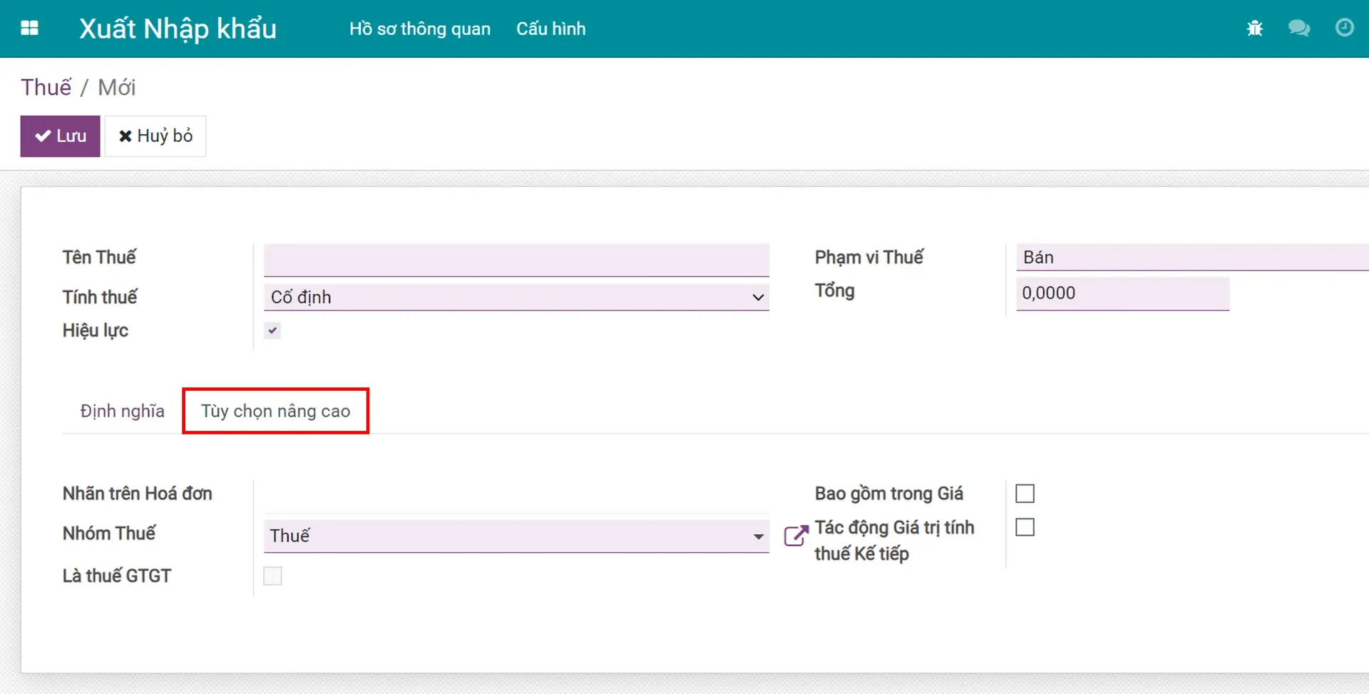 Tuy-chon-nang-cao-khi-tao-thue-xuat-nhap-khau-trong-Odoo-ERPOnline