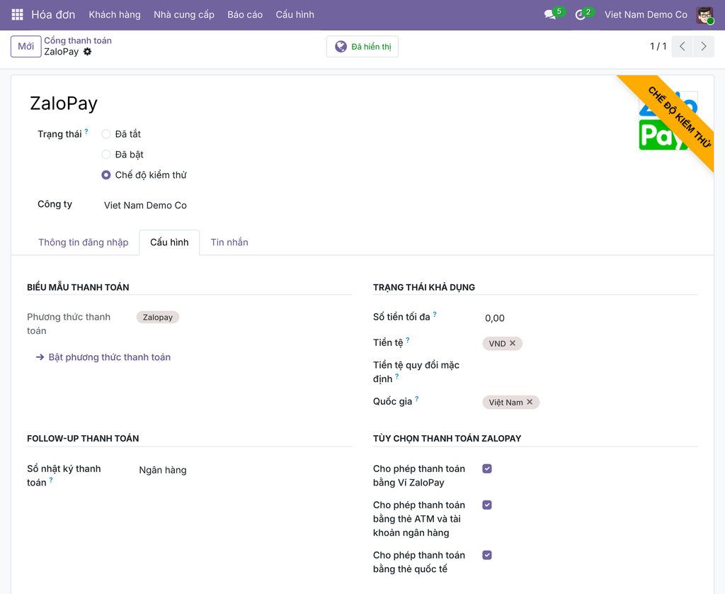 ZaloPay Payment Provider