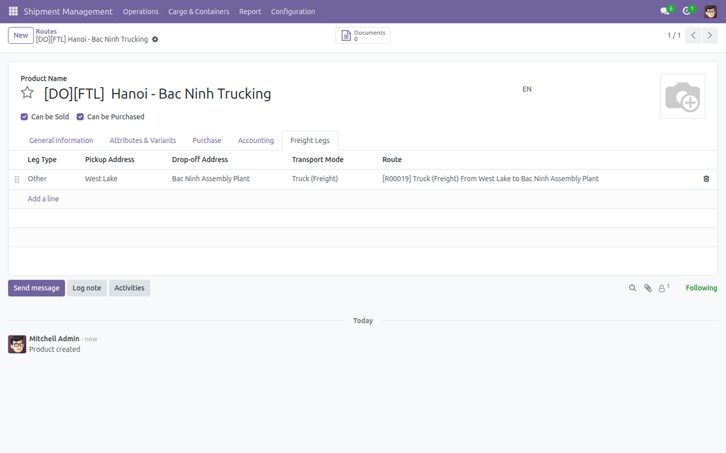 Logistics Routes Integration