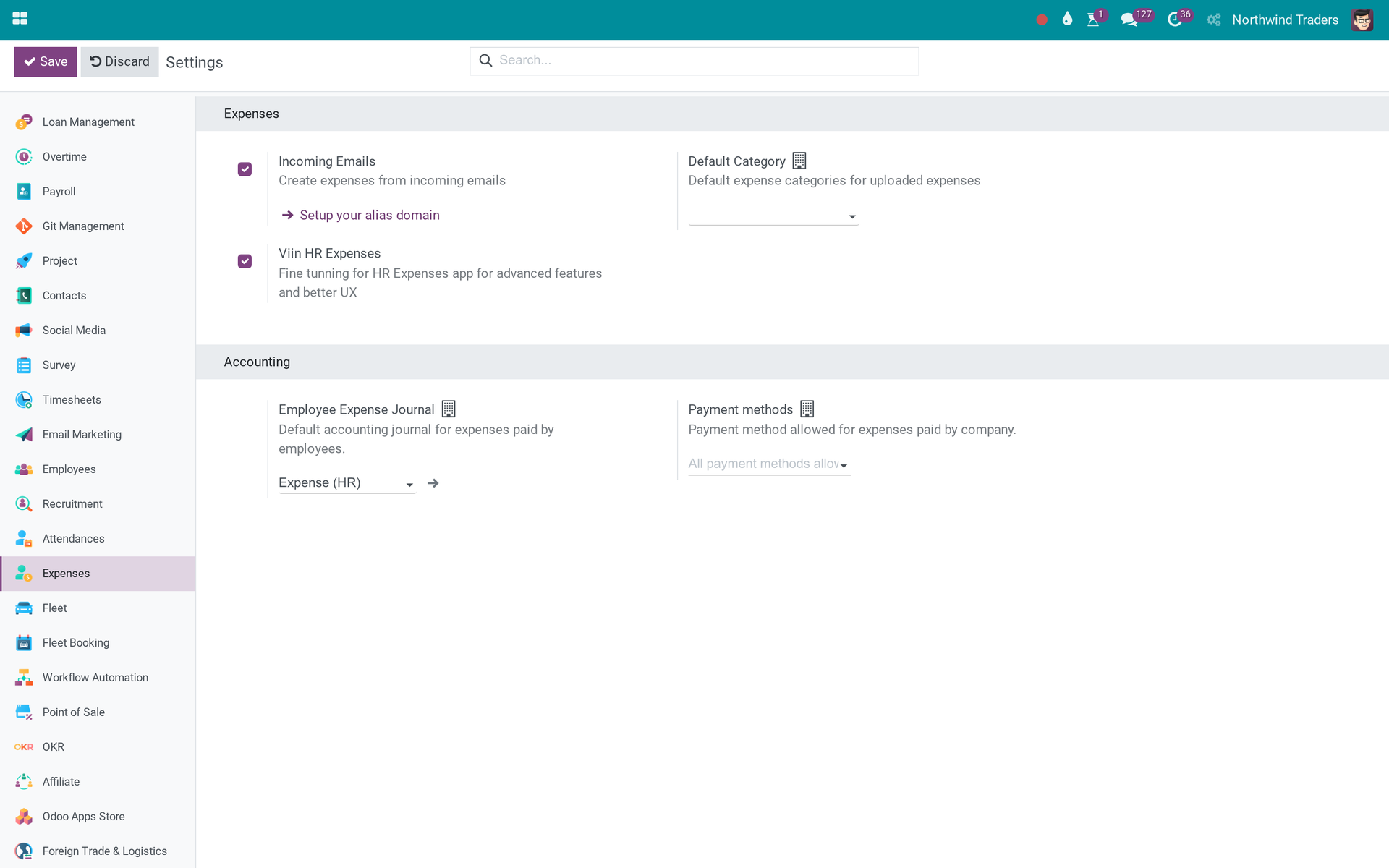 Activate Expense Features