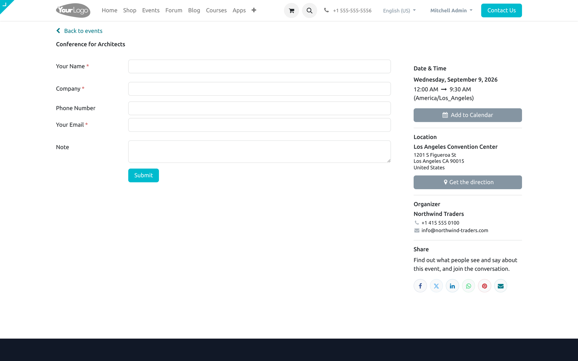 Checkin Event từ Website