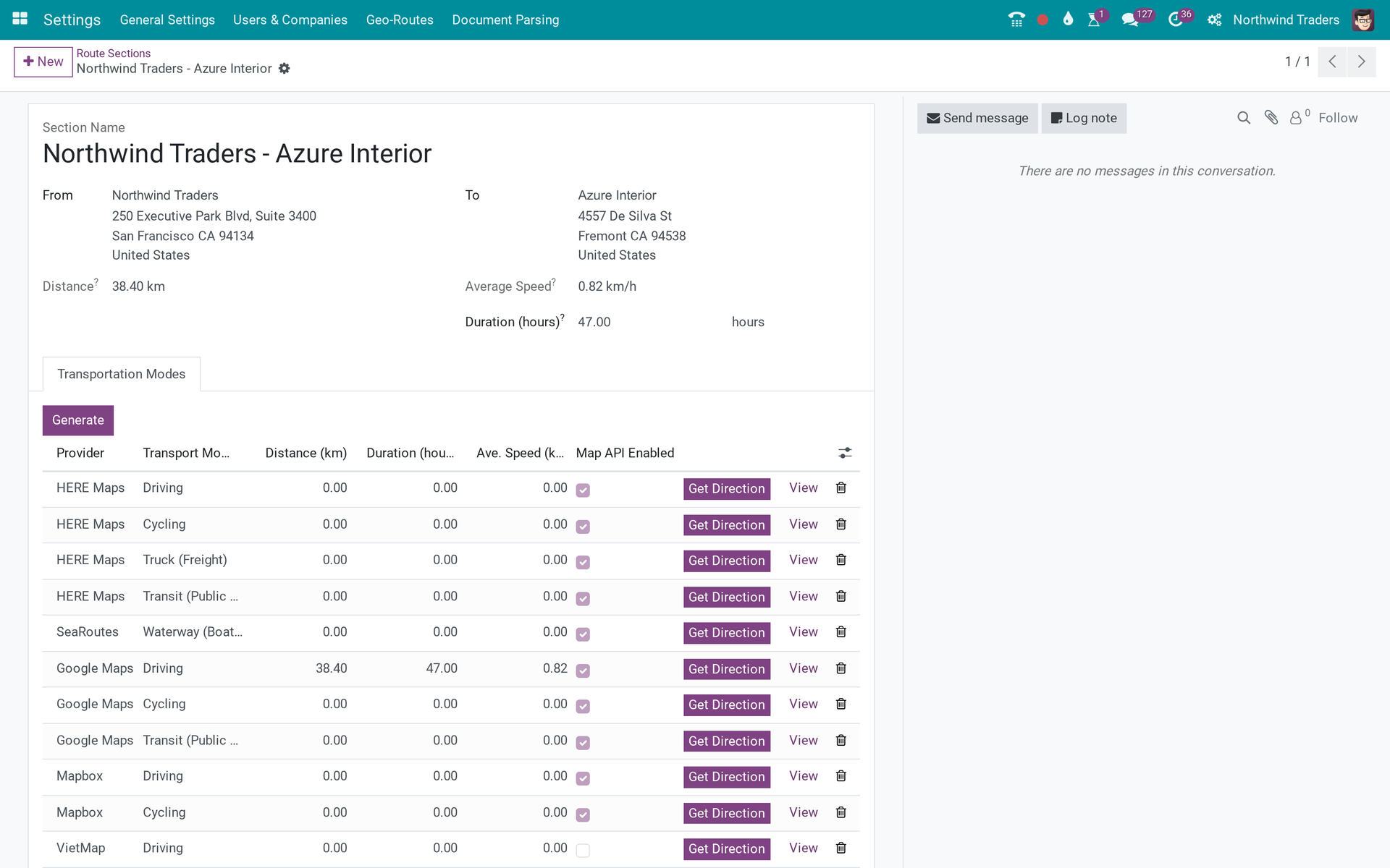 Tích hợp Google Routes API