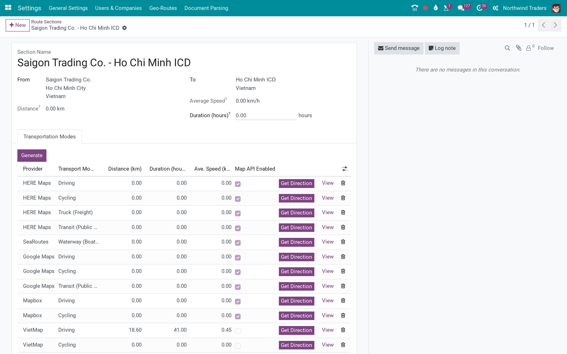 Tích hợp Vietmap Matrix & Routing API