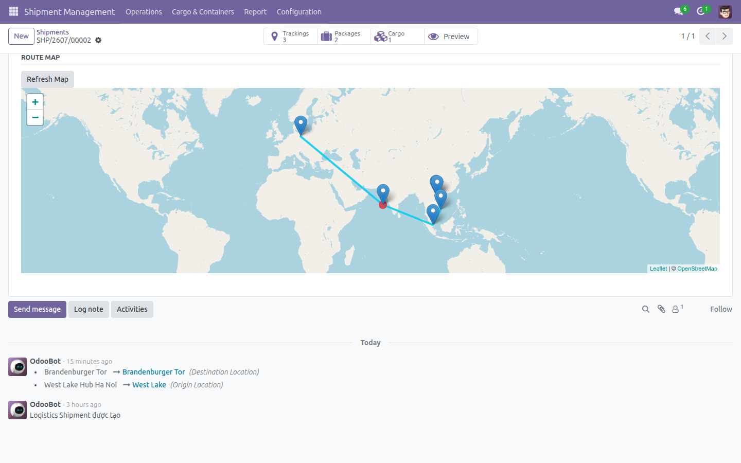 Tích hợp tuyến đường Logistics