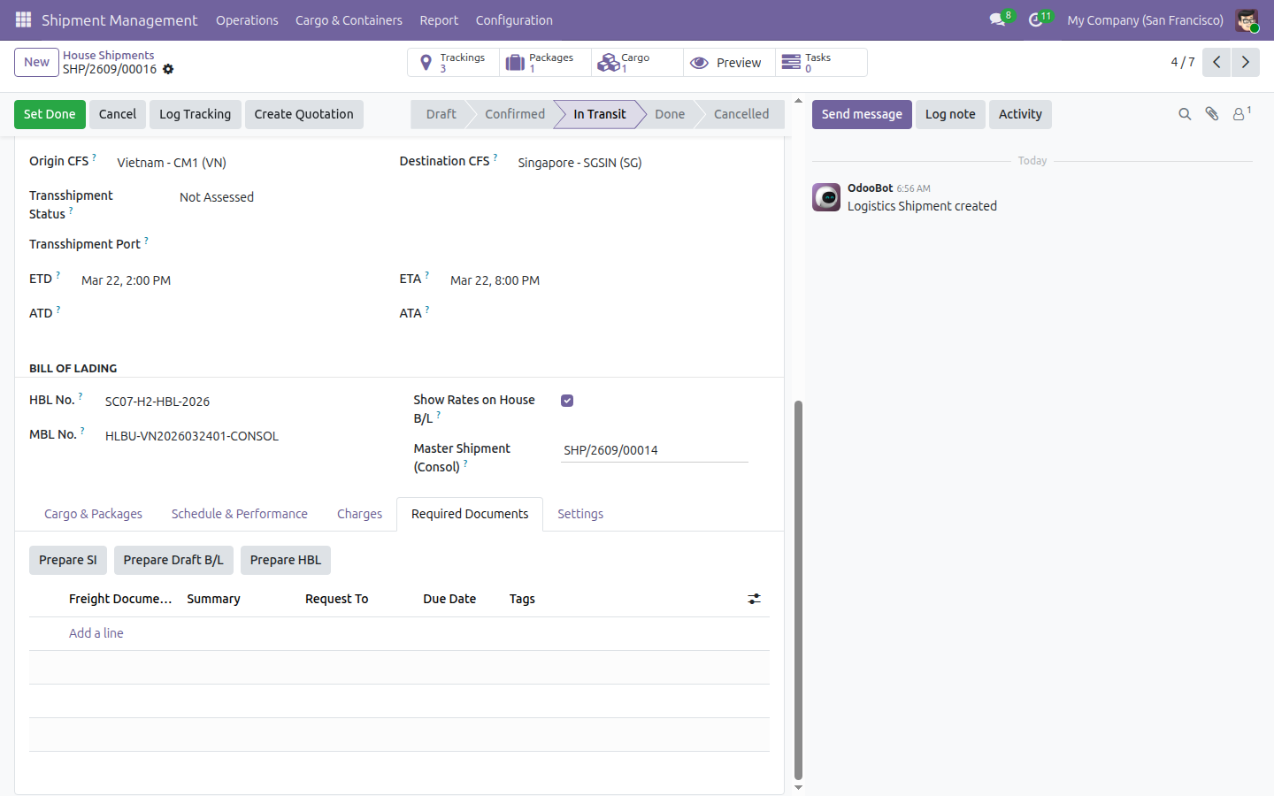 Freight Consolidation — Document Integration