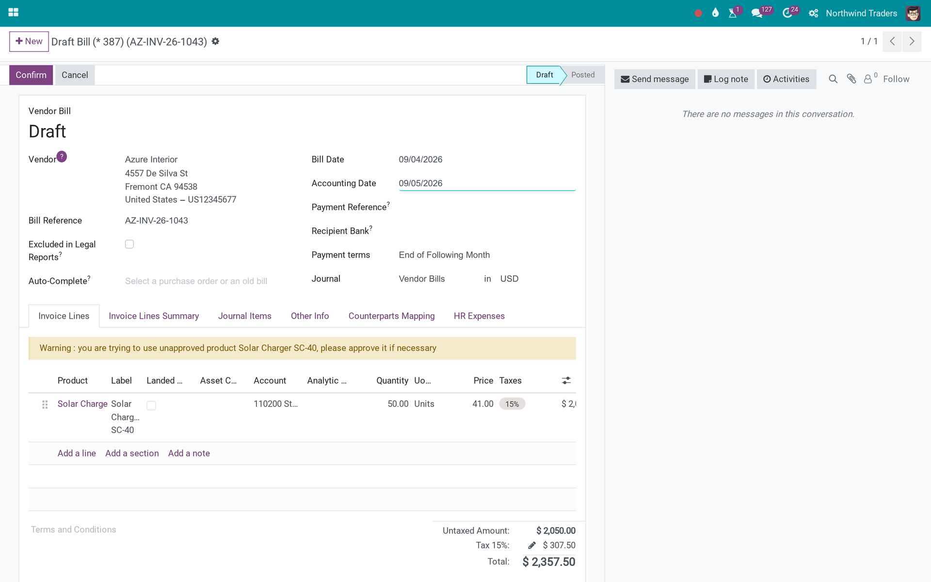 Account Product Approval